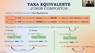 Juros Compostos  Taxas Equivalentes [upl. by Ardene495]