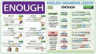 ENOUGH  English grammar lesson [upl. by Akimal]