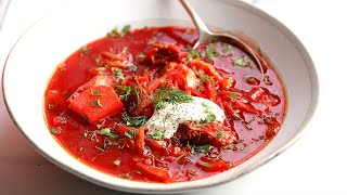 Real Borscht Recipe  Traditional Recipe for the Legendary Soup [upl. by Jobye]