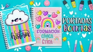 Cómo hacer PORTADAS BONITAS KAWAII para tus materias [upl. by Mena]