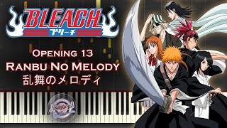 Bleach ブリーチ Opening 13  Ranbu No Melody 乱舞のメロディ  Synthesia Piano Cover  Tutorial [upl. by Baumann]