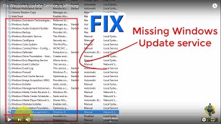 Fix Windows Update Service is Missing [upl. by Ansel709]