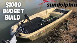 Budget Jon Boat Sun Dolphin American 12 ft With Full Casting Deck [upl. by Elsilrac]