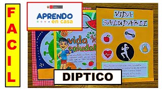 🔴☑ COMO HACER UN DIPTICO APRENDO EN CASA EDUCACION FISICA [upl. by Nwahsel]