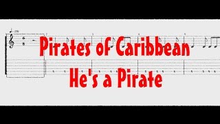 Pirates of the Caribbean  Hes a Pirate ［Guitar Tab］ [upl. by Osicran402]