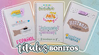 10 TÍTULOS BONITOS para apuntes bonitos ✄ Barbs Arenas Art [upl. by Stephenson]