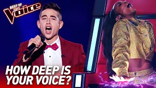 TOP 10  Unbelievably LOW Voices in The Voice [upl. by Dagney482]