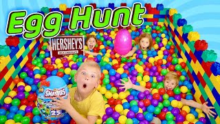 Giant Easter Egg HuNt In Lego Ball Pit [upl. by Dona]