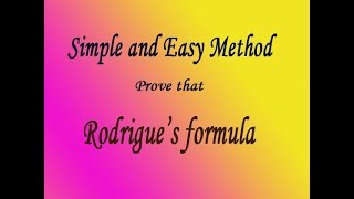 Rodrigues formula explained simple and easy way [upl. by Annorah]