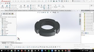 How to design Precision Lock nut  Bearing Nut in solidworks [upl. by Enitnatsnoc]