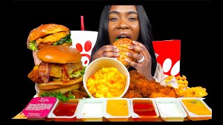 CHICKFILA MUKBANG  NEW SPICY GRILLED CHICKEN SANDWICH  SPICY FRIED CHICKEN SANDWICH  MUKBANG [upl. by Bal]