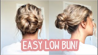 HOW TO A PERFECT LOW MESSY BUN EVERY TIME Medium amp Long Hairstyles [upl. by Yruy]