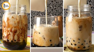 BubbleBoba Milk Tea 3 Ways from scratch Recipe By Food Fusion [upl. by Nitsugua]