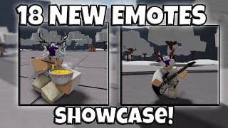 NEW 18 EMOTES SHOWCASE  The Strongest Battlegrounds [upl. by Harts]