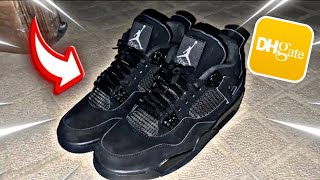 DHGATE JORDAN 4 REVIEW UPDATED 2024  Jordan 4 “Black Cat” From DHGate [upl. by Kooima]