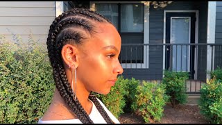 How To DETAILED DIY Feed In Cornrows  Beginner Friendly [upl. by Zosema]