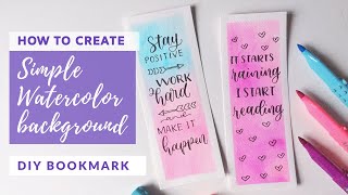 Simple Watercolor Background with Artline Stix  DIY Bookmark Tutorial [upl. by Kleper574]