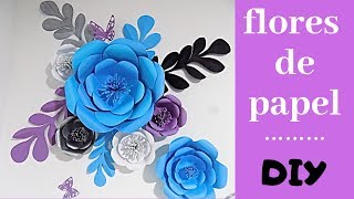 COMO HACER FLORES GIGANTES DE PAPEL EN 5 MINUTOS FÁCIL DIY [upl. by Amero]