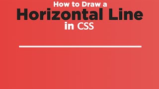 How to draw a Horizontal line in CSS [upl. by Hornstein53]