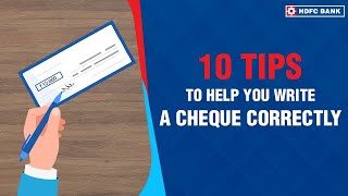 How To Write A Cheque Correctly  Banking Basics  HDFC Bank [upl. by Monsour]