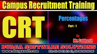 Campus Recruitment Training CRT Aptitude Percentages Part  1 [upl. by Seabrooke]