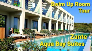 Swim up Room Tour Aqua Bay Suites Tsilivi Zakynthos Zante Greece Tui Planos Bay 2020 [upl. by Ogawa211]