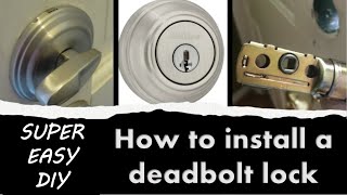 How to install deadbolt lock  Kwikset [upl. by Esilegna]