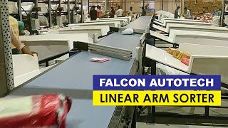 Linear Sorter  Linear Side Arm Sorter by Falcon Autotech [upl. by Rehteh]