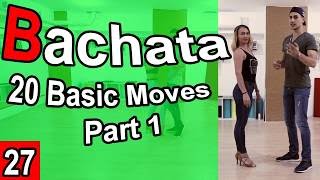 20 Bachata Basic Moves Part 1 Beginner  Bachata Tutorial 27  by MariusampElena [upl. by Ocirled]