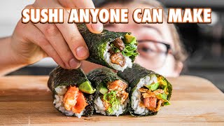 Easy Authentic Sushi Hand Rolls At Home Temaki [upl. by Nomar]