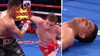 Incredible slowmo Canelo Alvarezs BRUTAL knockout of Amir Khan [upl. by Lewanna]