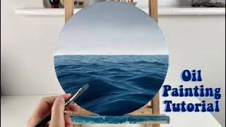 OCEAN OIL PAINTING TUTORIAL Beginner  Intermediate  how to paint realistic water [upl. by Tterraj895]