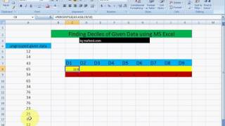 Finding Deciles of Given Ungrouped Data in MS Excel [upl. by Shishko]