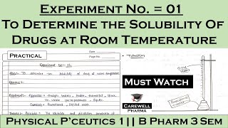 To determine the solubility of drug at room temperature  Experiment No1  physical pharmaceutics 1 [upl. by Rigdon]