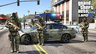 GTA 5 LSPDFR 031  EPiSODE 376  MILITARY SWAT PATROL GTA 5 REAL LIFE POLICE MOD [upl. by Anelej]