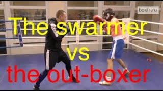 Boxing sparring the “swarmer” against the “outboxer” [upl. by Aaren]