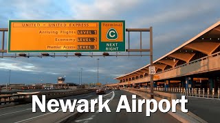 Driving thru Newark Liberty International Airport terminal A B C [upl. by Boj]