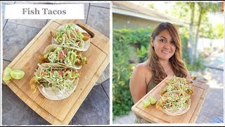 The Best Fish Taco Recipe  Fried Baja California Fish Tacos With Avocado Salsa [upl. by Esyak]