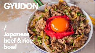 Yoshinoya beef bowl but better Gyudon Japanese Beef Rice Bowl  How to Make Gyudon [upl. by Aralc]