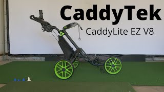 CaddyTek 3 wheel Version 8  BEST GOLF PUSH CART [upl. by Platto871]