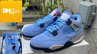 DHgate Air Jordan 4 UNC review [upl. by Dnivra367]