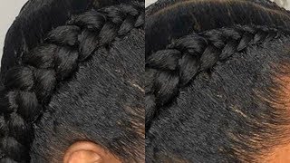 How To Do Feed In Braids ON YOURSELF Very Detailed [upl. by Akinek]