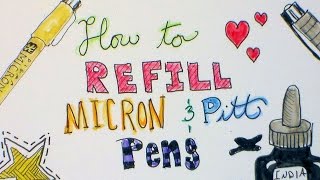 How To Refill Micron and Pitt Artist Pens [upl. by Joachima]