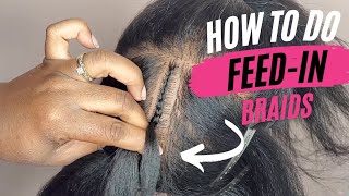 HOW TO do FEEDIN BRAIDS for Beginners [upl. by Carola]