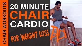 20 Minute Chair Cardio For Weight Loss  Sit And Get Fit [upl. by Hauck]