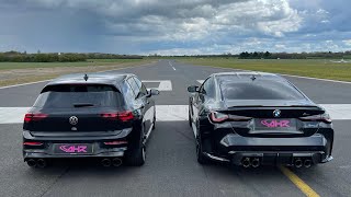 DRAG RACE 2021 VW GOLF R VS NEW BMW M4 COMPETITION [upl. by Aryad339]