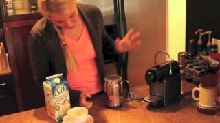 Nespresso Aeroccino Plus Frother Review Frothing Almond Milk [upl. by Hailat]