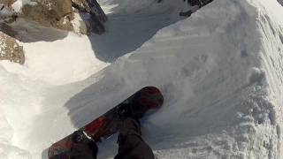 Jackson Hole Corbets Couloir snowboard drop in 2152012 [upl. by Asyle]