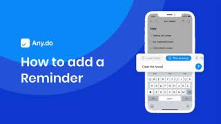 Add a reminder on iPhone  iPhone amp iPad  Anydo 2021 [upl. by Nevak959]