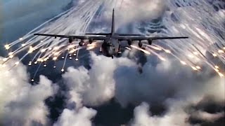 AC130 Gunship Fires AntiMissile Flares [upl. by Setarcos]